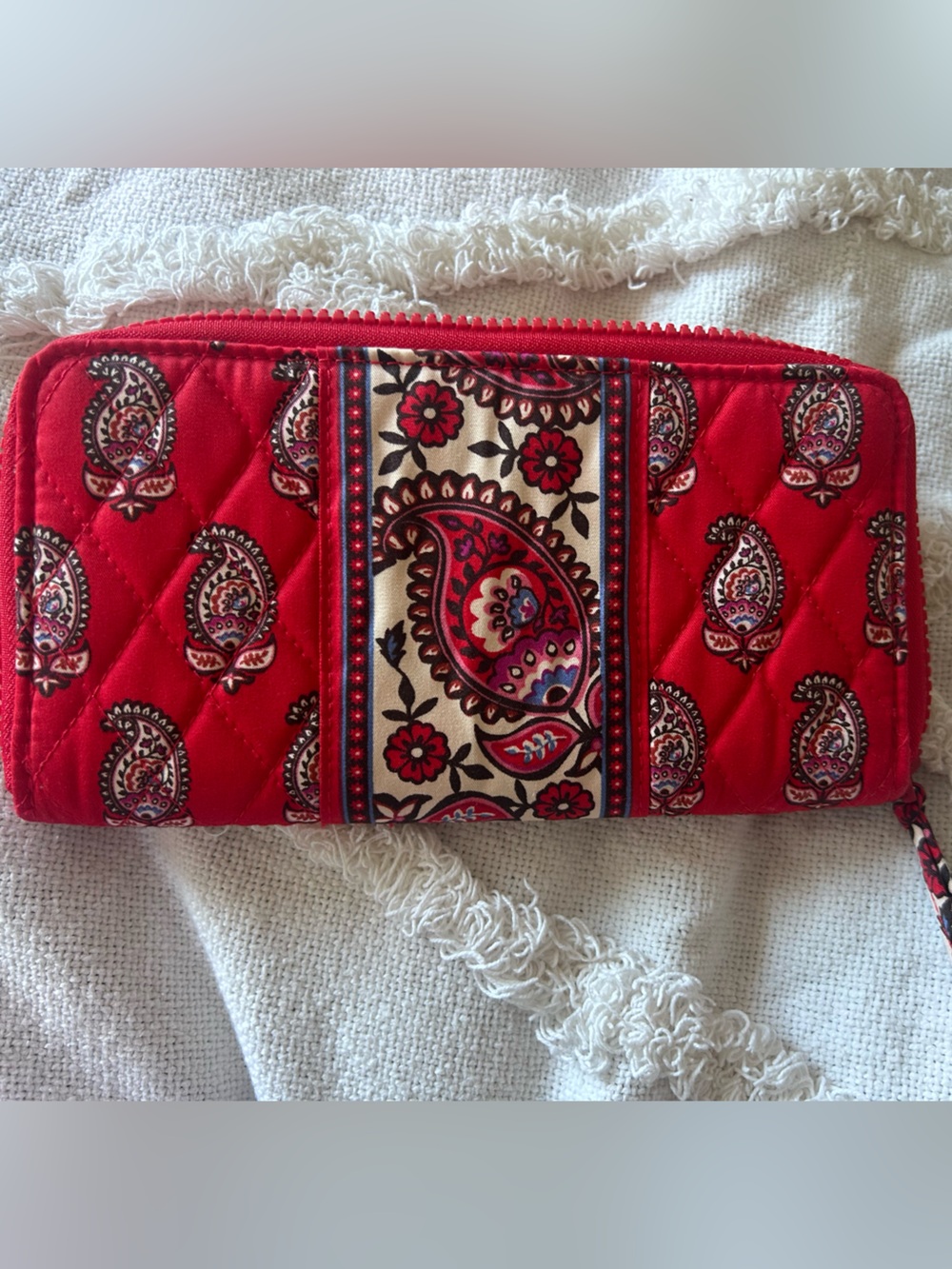 Vera Bradley Pink and Fuchsia Striped Wristlet